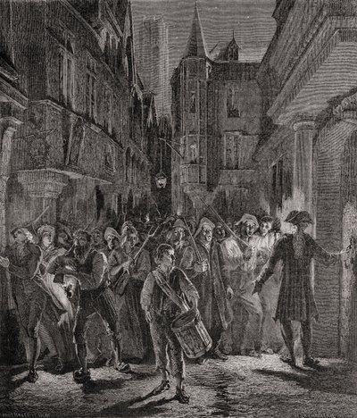 Les gens descendent dans les rues de Paris, 1789 - French School